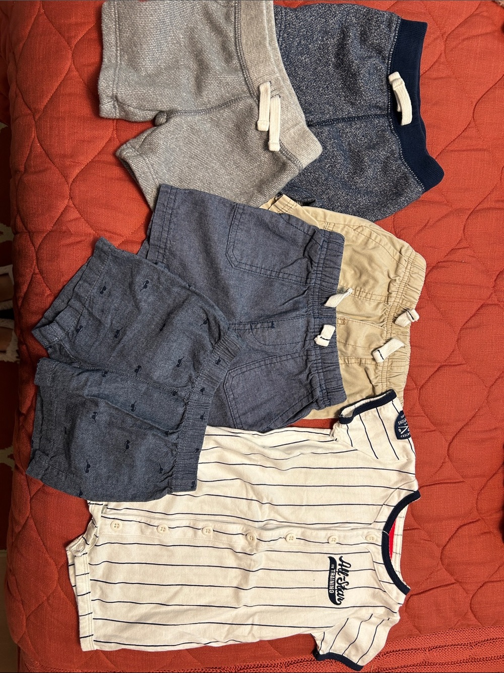 Carter's Blue, Navy, Gray and Khaki Kids Shorts Set
